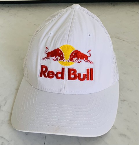Red Bull Athleten Cap von Mesh Flexfit, seltenes Modell, Weiß, Gr. S-M