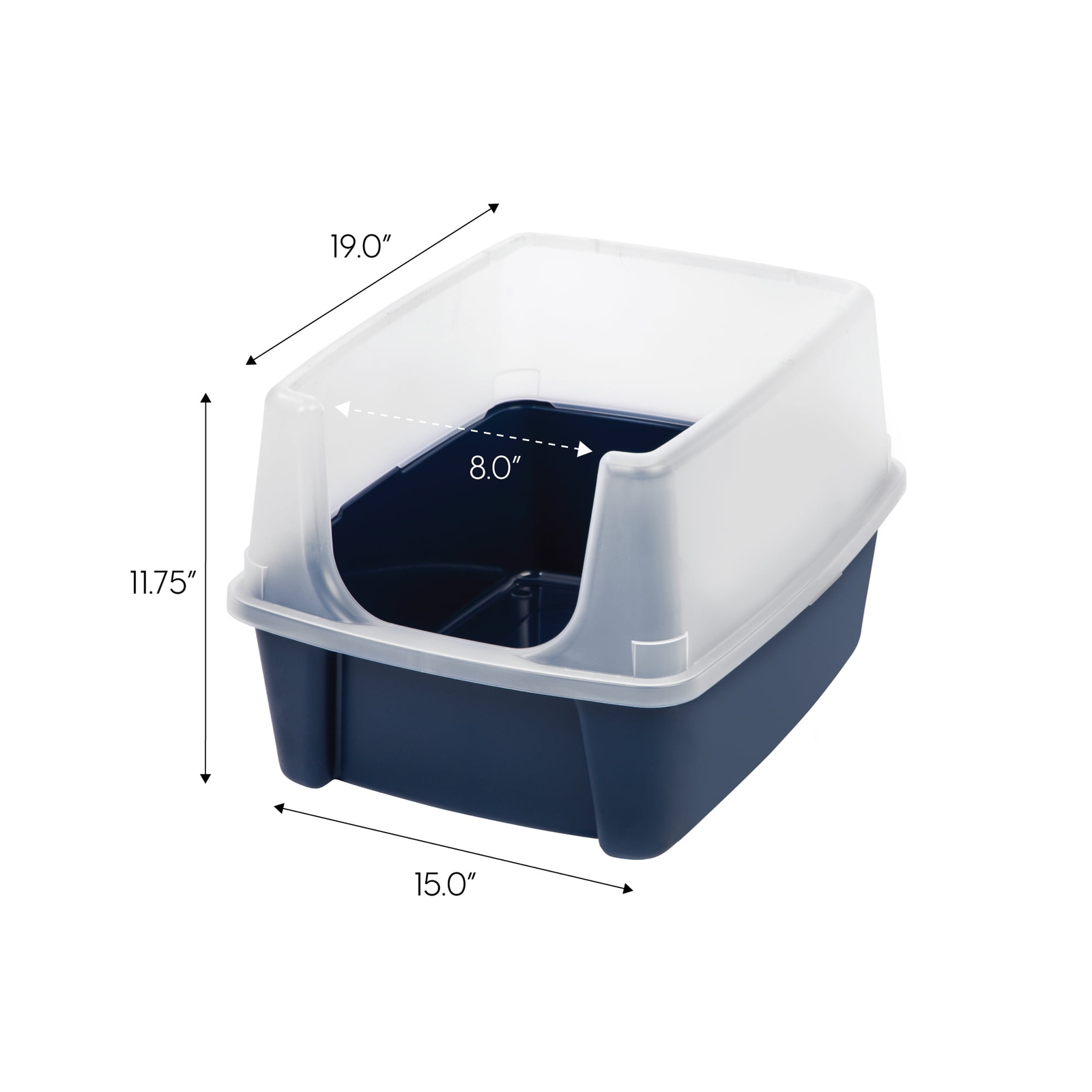 High Sided Open Top Cat Litter Box with Scoop Leakproof Cat Litter Boxes