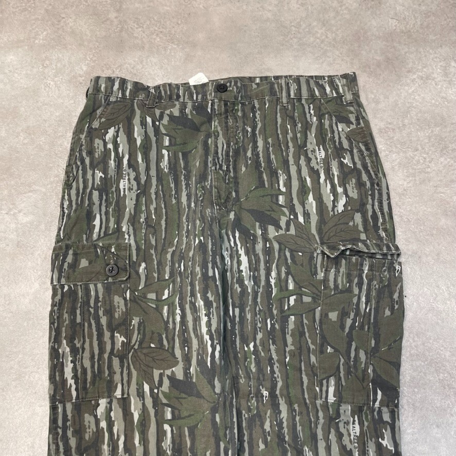 Real Tree Camo Cargo Trousers Mens Vintage Army Hunting Trousers, Green, 36" image 3