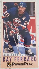 Ray Ferraro AUTOGRAPHED 1993-94 Fleer Power Play #382