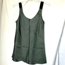 Theory Dark Gray Camisole Size S Black Elastic Straps Irea
