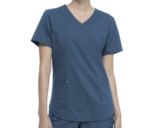 NWT Scrubstar Ultimate Premium Mock Wrap Top Short Sleeve Size XS Deep Slate