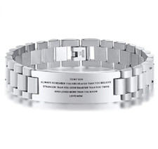 MEALGUET to My Son Stainless Steel Inspirational Link Bracelet Love Mom Silver