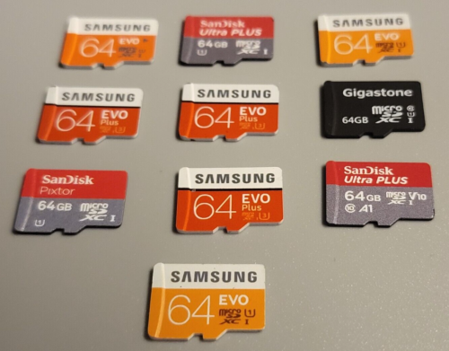 lot of 10 formatted 64GB Micro SD Memory Cards for Nintendo Switch Galaxy Phone - Picture 1 of 4