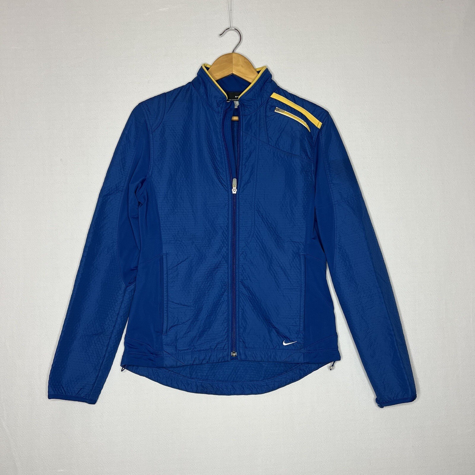 SACAI X NIKE Giacca Nike Donna Blu Giallo Running Full Zip Sfera Pro Riflettente Taglia M