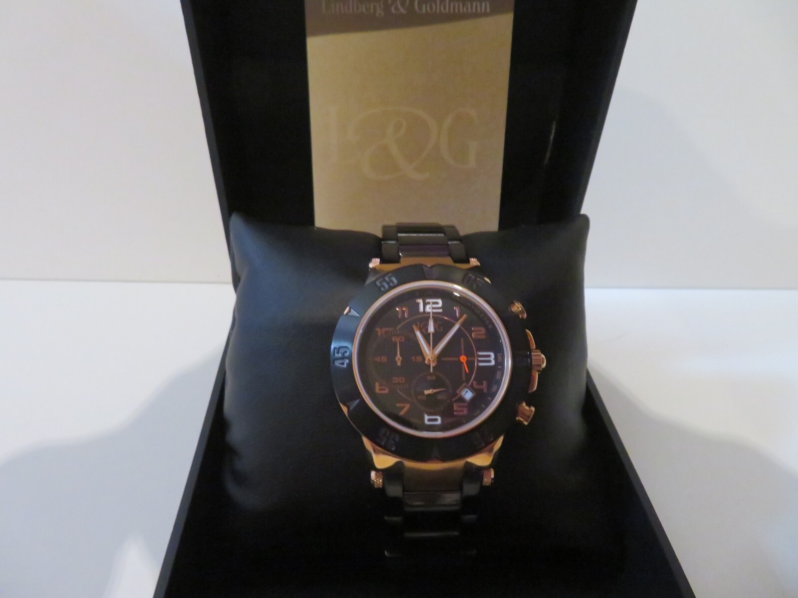 Montre homme Lindberg Goldmann avec date et chronomètre étanche