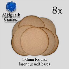 8x Round 130mm MDF Bases Miniature Warhammer Laser Cut 40K FAST SHIPPING