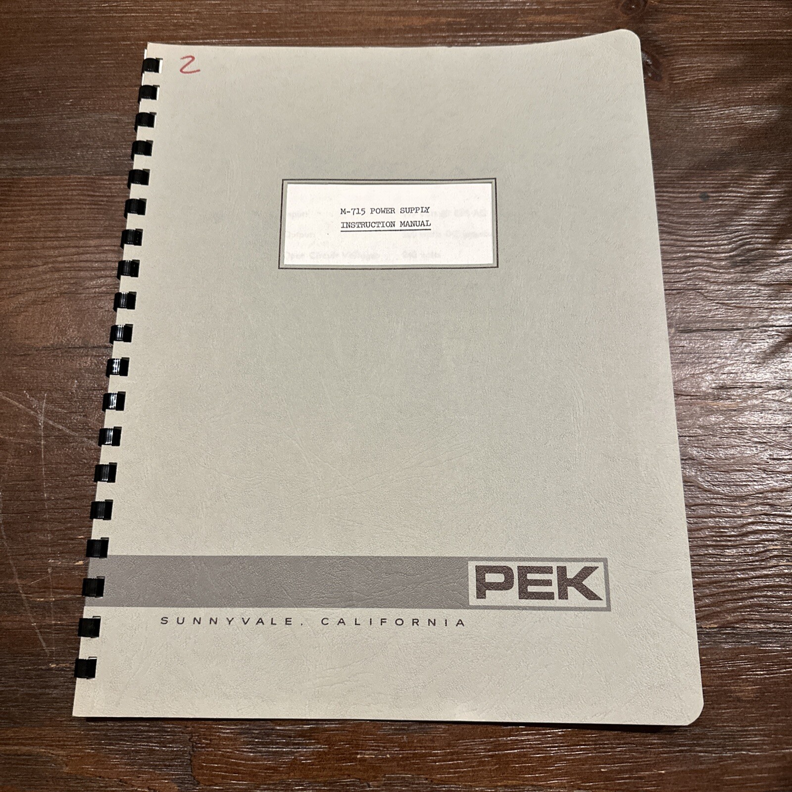 PEK Incorporated M-715 Power Supply Instruction Manual