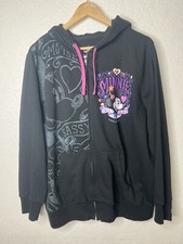 Disney Parks Disneyland Resorts Full Zip Hoodie Minnie Mouse Rhinestones 1X W