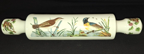 VTG PORTMEIRION BIRDS OF BRITAIN 14" ICE WATER STOPPERS ROLLING PIN RETIRED UK