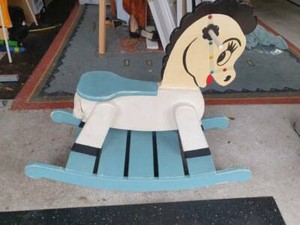 timber rocking horse