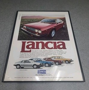 Lancia Coupe Print Ad 1977 8.5x11  Wall Art Vintage 