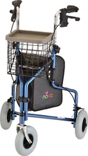 NOVA Traveler 3-Wheel Rollator Walker, All Terrain 8” Wheels BLUE - OPEN BOX