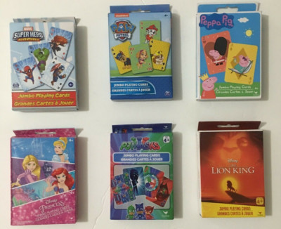 Jumbo Playing Cards Choose Super Hero-Princess-Paw Patrol-Peppa Pig-PJ Masks