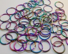 50 Duochrome Iridescent Split Rings 25mm 1" diameter Shimmery Rainbow CHROMA ~