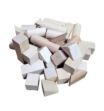 40 Wooden Blocks bricks made out of raw unpainted wood. Very solid wooden toys