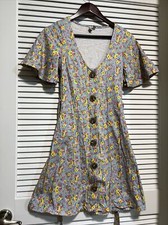 ASOS Floral Mini Dress in Blue