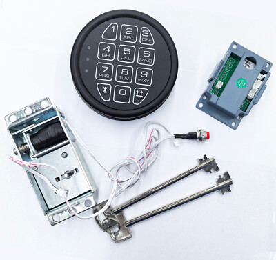 Gun Safe Replacement Lock Black Keypad With Solenoid Lock 2 Keys For Home Safe