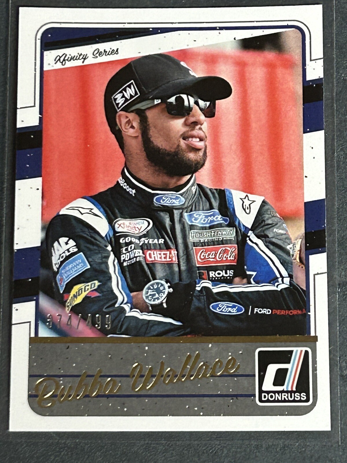 2017 Donruss Racing Bubba Wallace #80 Gold Foil #'d 374/499