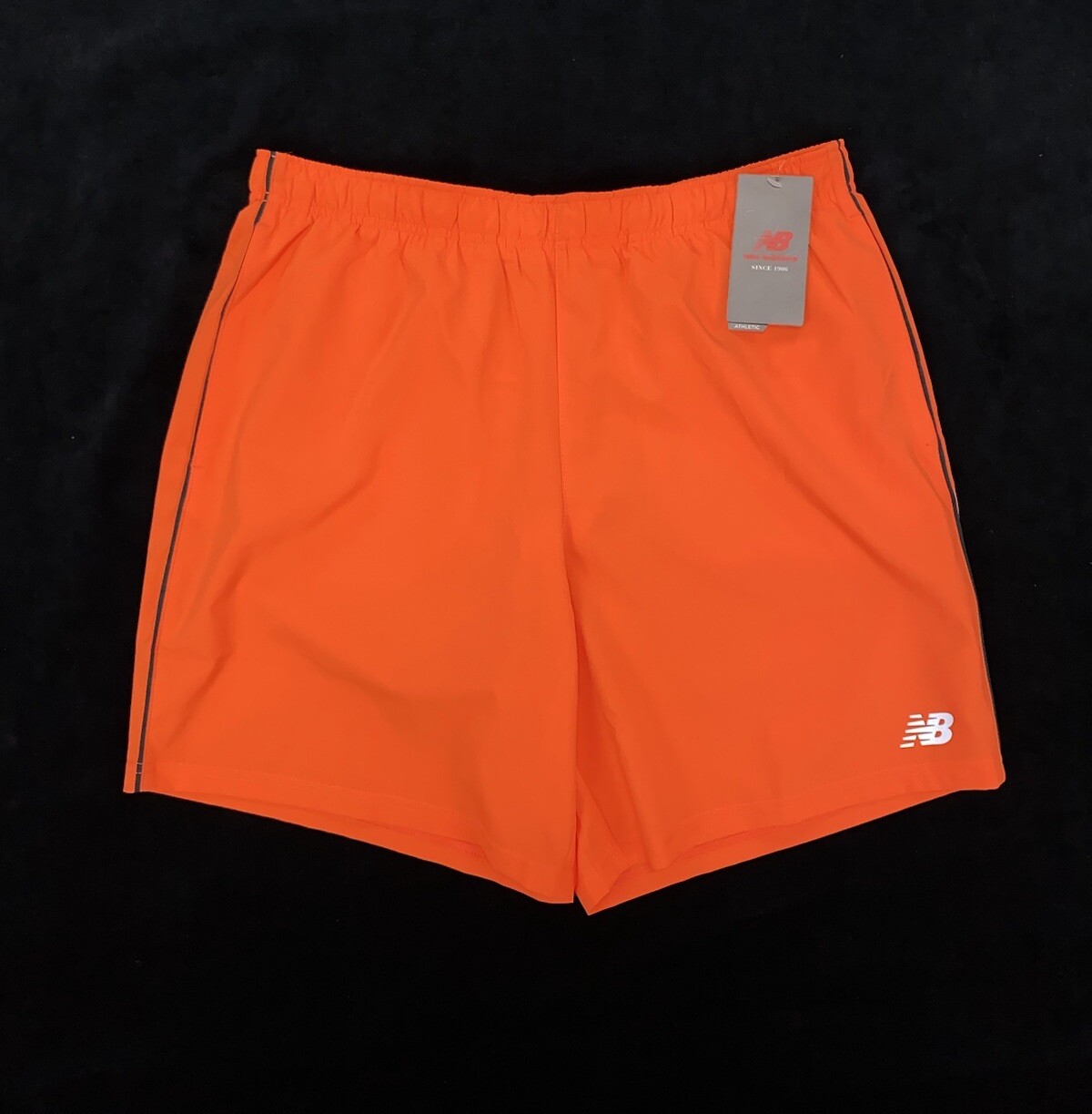 НОВЫЕ мужские шорты для бега New Balance Core Run 7 на подкладке Оранжево черные MS11201