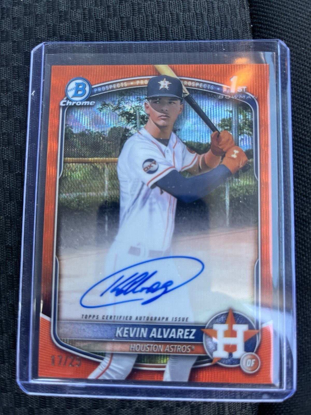 2025 Bowman Chrome KEVIN ALVAREZ #CPA-KA 1st Prospect Orange Auto 17/25 Astros.