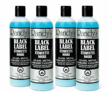 Paquete de 4 limpiadores de vidrio Randy’s Black Label - botellas de 12 oz - vidrio metal cerámica