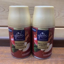 2 Glade Automatic Spray Refill Warm Apple & Spices Scented Air Freshener