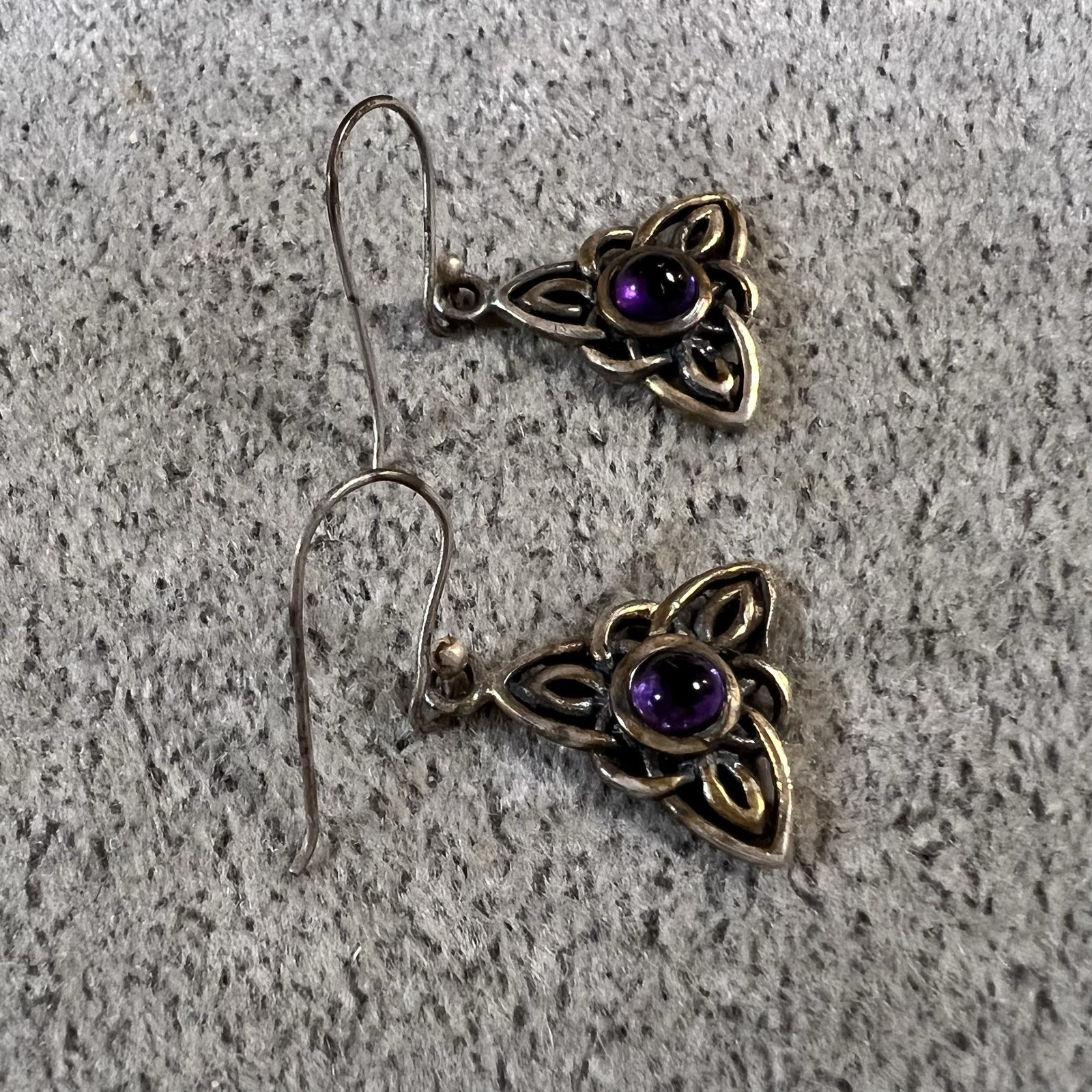 Vintage Artisan Celtic Trinity Knot Amethyst Ster… - image 11