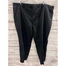 Joseph  Feiss Mens Black 100 Wool Pleated Cuffed Dress Pant 54 Waist 28 Inseam