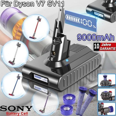 V7 9000mAh Akku Für Dyson V7 SV11 Animal Absolute Motorhead Pro LED Anzeige Sony