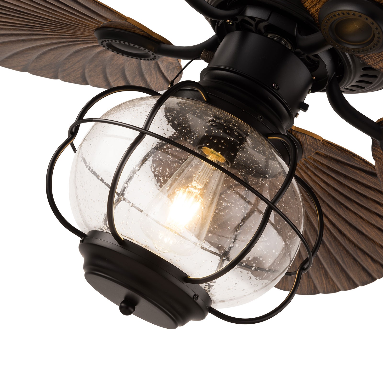 Caged Ceiling Fan Flush Mount Ceiling Fan Light Industrial Ceiling Fan Light