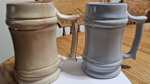 Frankoma Pottery Beer Stein Mug  M2 (Set of 2)