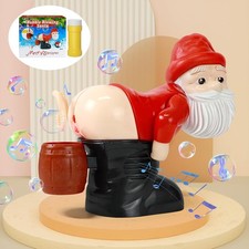 Red Automatic Santa Claus Bubble Machine Toy Blower Kids Fun Bubble Maker