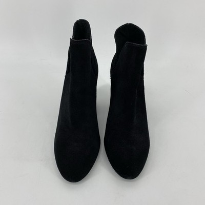 Steve Madden Black Suede Ankle Bootie Block Heel 7M