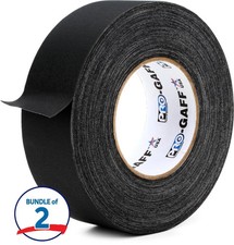 Pro Tapes Pro Gaff Premium 2-inch Gaffers Tape - 55-yard Roll - Black 2-pack 