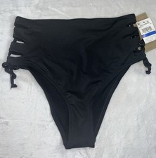 Nike Bikini Bottom BLACK Medium Womens Lace Up High Waist Cheeky Pacific NESSC27