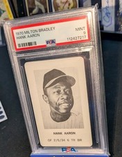 Hank Aaron Atlanta Braves 1970 Milton Bradley Card PSA 9 MINT