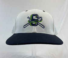 Double Crossed Bats Baseball Cap Fitted Hat L/XL White Outdoor Sports Casual OS