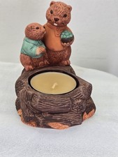Avon Tea Light Holder Fireside Friends, Beave...