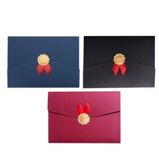 3Pcs Reusable Paperboard Certificate Holders Assorted Color Diploma Covers