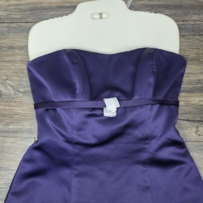 David's Bridal Dress Size 6 NWT Lapis Blue Purple Formal Bridesmaid Lined Boning