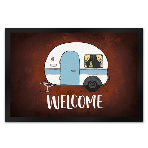 Welcome FußMatte XL Mit Wohnwagen Motiv FußMatte Fussmatte FußAbtreter-image