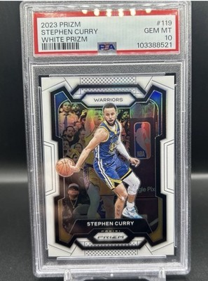 💎POP66💎 2023-24 Panini Prizm Stephen Curry White Prizm /175 PSA 10 💎RARE💎