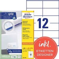 Avery Zweckform Etiketten 3424-200 Weiß 105,0 X 48,0 Mm, 220 Blatt