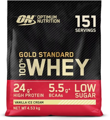 Optimum Nutrition 100 % Whey Gold Standard, 4.53 kg (10 lb) Beutel, Vanilla Ice