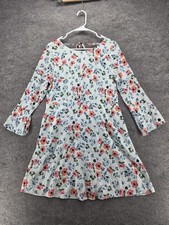 LOFT Dress Womens 8 Multicolor Fit & Flare Scoop Neck Bell Sleeve Floral Lined