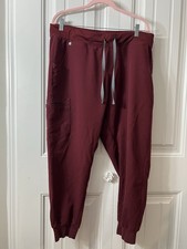 FIGS Technical Collection Scrub Pants XXL Petite Maroon Jogger Solid Medical