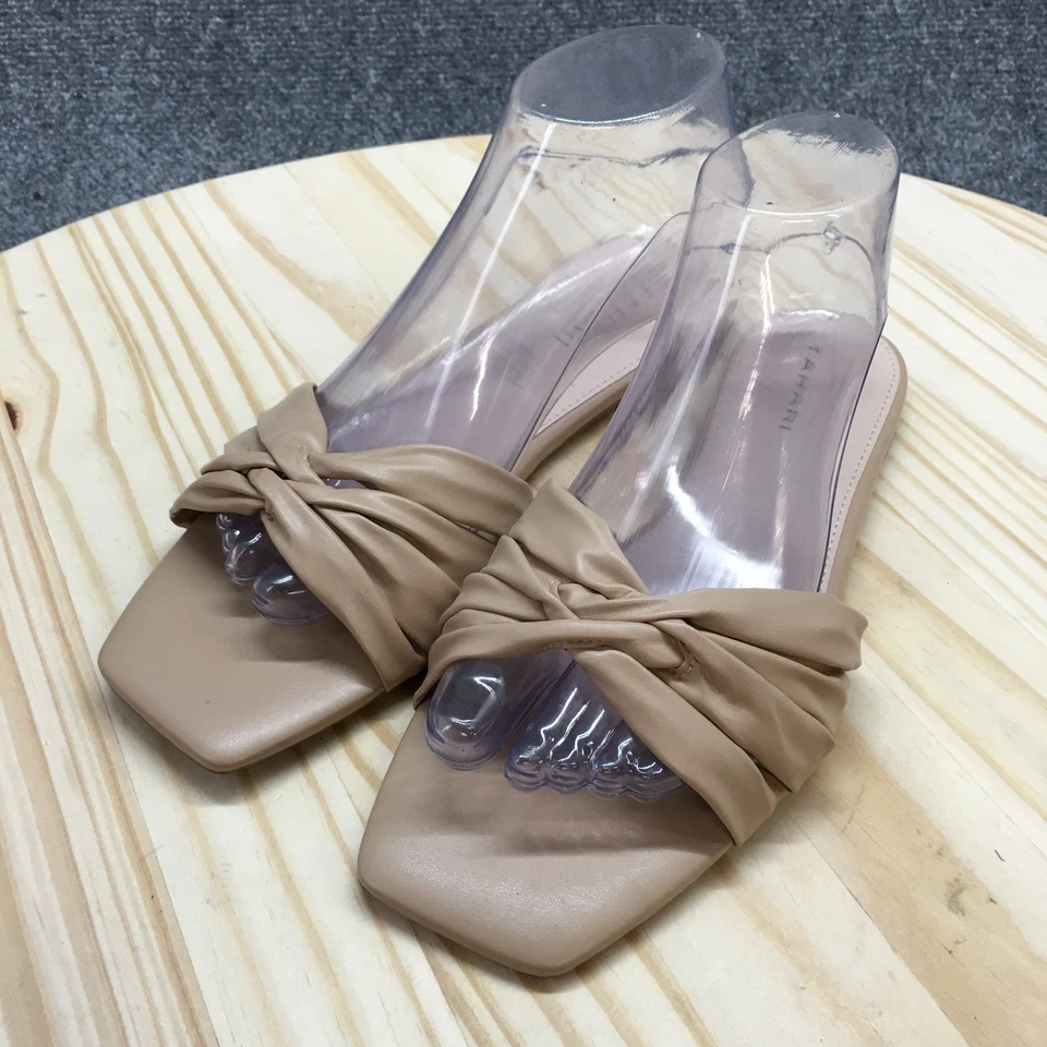 Sandalias Tahari para mujer 8,5 Suset Slide marrón sin cordones informales cómodas punta abierta NUEVAS Foto 3 de 4