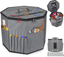 Crochet Bag Organizer for Yarn Storage, Foldable Knitting Bag,Fabric Yarn Holder