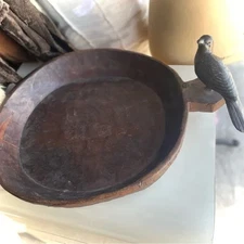 JAN BARBOGLIO | Bergdorf Goodman Primitive Wood Large Carved Bird Bowl MSRP$995